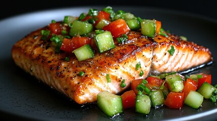 Grilled Salmon with Summer Vegetable Salsa Recipe