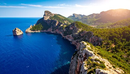 Coastal mountains and sea