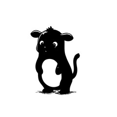 Playful cartoon animal illustration with curious expression conveying innocence and a whimsical