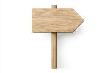 A simple wooden signpost pointing to the right, an indicator of direction. A minimalist concept for guidance