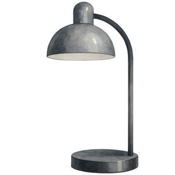 Watercolor Illustration of a Bauhaus Lamp Design
