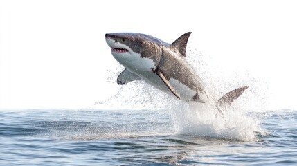 Fototapeta premium Great white shark jumping