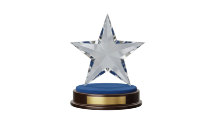 Crystal_Star_Trophy_Award_Blue_Base_Gold_Plaque_Isolated