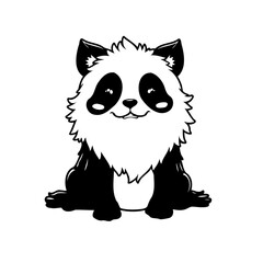 Stylized panda illustration with fluffy fur and expressive eyes evokes warmth and playfulness its