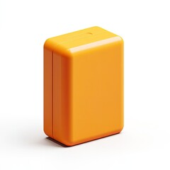 Fototapeta premium Orange rectangular box, glossy finish, simple design