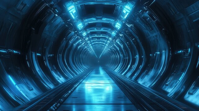 cyberpunk sci fi style streaming tunnel