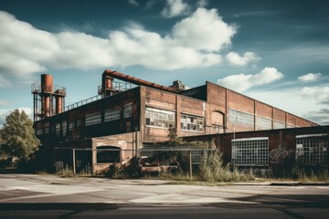 Fototapeta premium Factory building architecture warehouse abandoned.