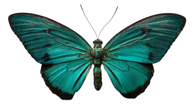 Blue butterfly isolated on transparent background
