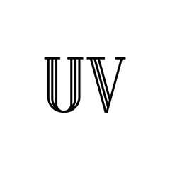 UV monogram logo design letter text name symbol monochrome logotype alphabet character simple logo
