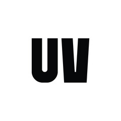 UV monogram logo design letter text name symbol monochrome logotype alphabet character simple logo