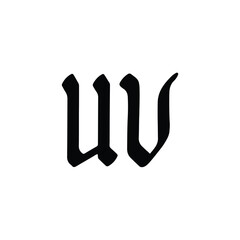 UV monogram logo design letter text name symbol monochrome logotype alphabet character simple logo