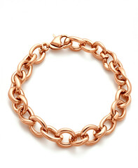 Obraz premium Elegant rose gold chain bracelet featuring large interlocking links, showcasing a polished finish and a secure clasp, perfect for fashion accessories and jewelry collections