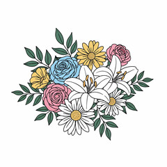 flower, floral, drawing, illustration, art, vector, design, textile, botanical, print, abstract, graphic, background, leaf, nature, blossom, vintage, fabric, wallpaper, summer, pattern, bouquet, 