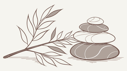 vector illustration of spa stones