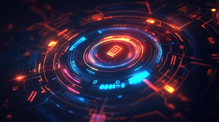 Obraz premium uthentiction high level abstract visualization of a smart lock system