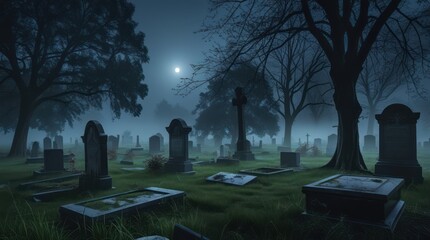Dark and moody night halloween scene
