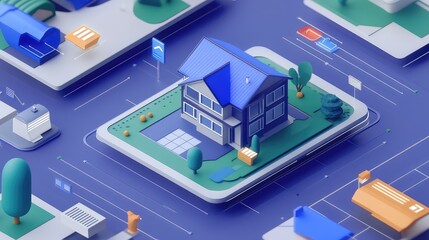 Obraz premium design conceptual depiction of a zillow style app interface