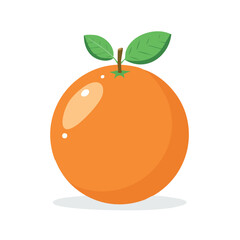 Cartoon illustration of a whole, bright orange.