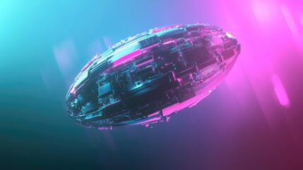 augmentation abstract style cybernetic implant floating