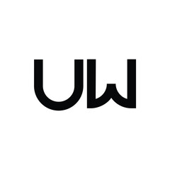 UW monogram logo design letter text name symbol monochrome logotype alphabet character simple logo