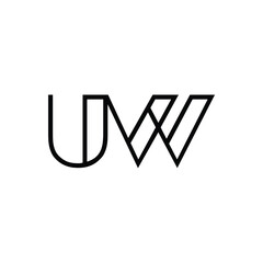 UW monogram logo design letter text name symbol monochrome logotype alphabet character simple logo