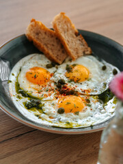 Turkish eggs for breakfast