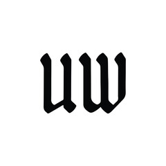 UW monogram logo design letter text name symbol monochrome logotype alphabet character simple logo