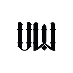 UW monogram logo design letter text name symbol monochrome logotype alphabet character simple logo