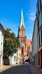 Naklejka premium glimpse of the beautiful city of Schwerin which is the capital of the state of Mecklenburg-Vorpommern in Germany