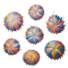 Obraz premium Swirling pastel pom poms abstract spherical pastel colors