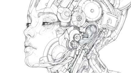 Fototapeta premium geometric line art style for emerging gear