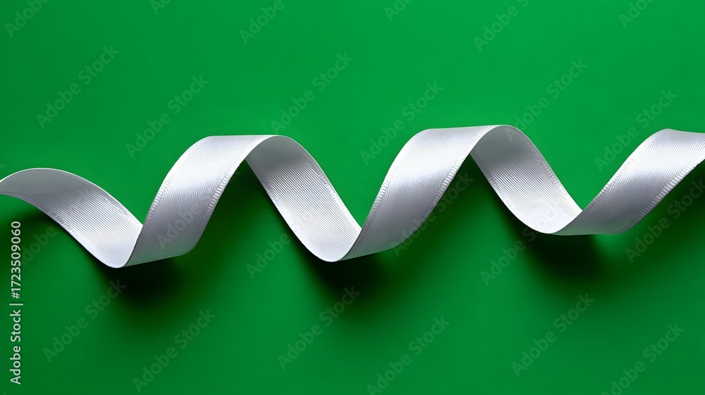Poster minimalist and modern abstract design featuring a dynamic wave-like pattern created by a flowing sil