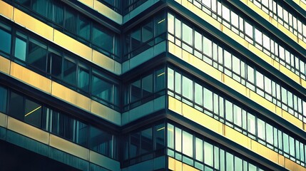 Obraz premium Office building in Functionalism style architecture in an urban environment cityscape