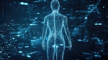 innovation futuristic body scan abstract visualization