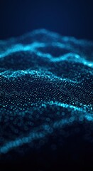 Abstract Digital Wave of Glowing Particles