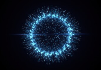 Abstract Blue Particle Explosion