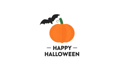 Happy Halloween bat pumpkin design