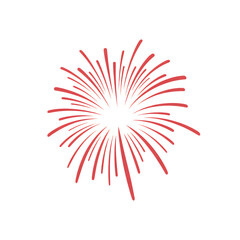 Obraz premium Red firework burst against black explosion