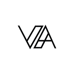 VA monogram logo design letter text name symbol monochrome logotype alphabet character simple logo