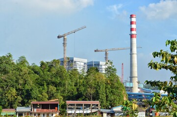 Obraz premium power plant in the city