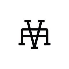 VA monogram logo design letter text name symbol monochrome logotype alphabet character simple logo
