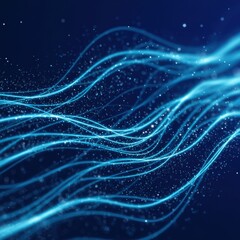 Obraz premium Abstract Flowing Blue Digital Lines
