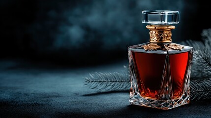 Elegant Cognac in Crystal Decanter