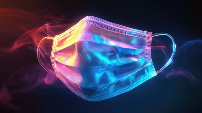 msk hyper detailed glowing effect on a surgical mask