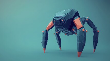 Naklejka premium nimtion animating a low poly style nanobot