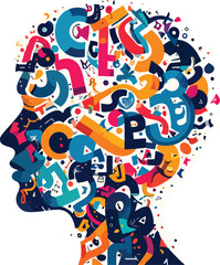 Obraz premium Creative Mind Concept Generative Shape Fill Vector Template Illustrating the Dynamics of Thought, Ideas, and Imagination for Design