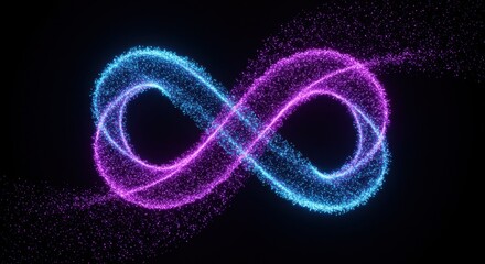 Abstract Glowing Data Ribbons