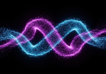 Abstract Glowing Data Ribbons