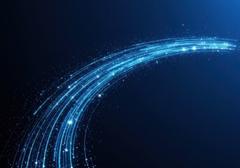Abstract Glowing Blue Data Arc