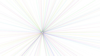 Radiant Starburst: Abstract Light Rays with Soft Pastel Colors on Clean White Background